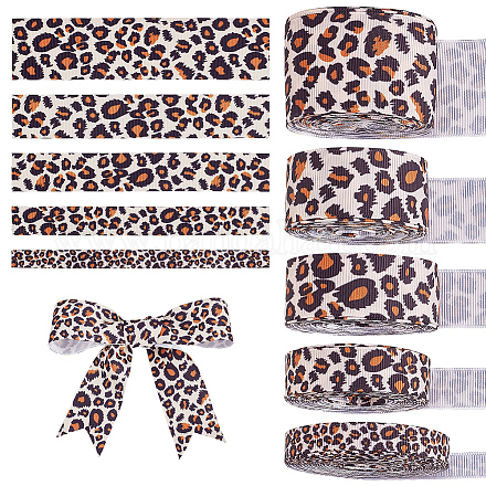 5 Rolls 5 Styles 5Yard Polyester Ribbons SRIB-FG0001-34-1