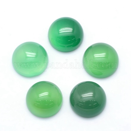 Natural Dyed & Heated Green Onyx Agate Cabochons&nbsp;G-P393-R38-12mm-1