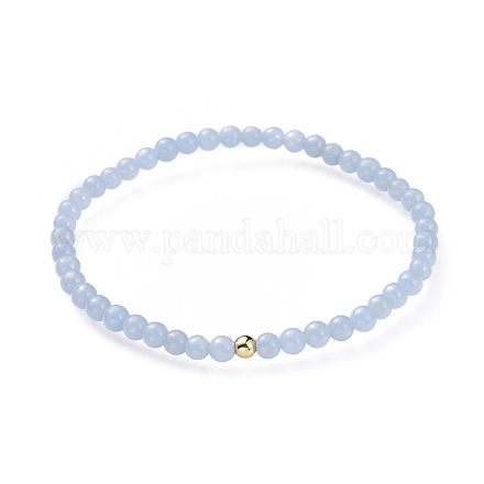 Natural Angelite Stretch Bracelets BJEW-JB04556-06-1