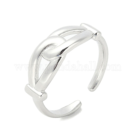 Double Knot Brass Open Cuff Ring for Women RJEW-A040-05P-1