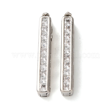 Brass Micro Pave Clear Cubic Zirconia Twister Clasps&nbsp;KK-K422-16P-1