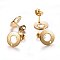 Ion Plating(IP) 304 Stainless Steel Stud Earring Findings, with Loop & Earring Backs, Flat Round, Golden, 10x1mm, Hole: 1.5mm, Pin: 0.8mm