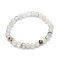 Natural Agate Bead Stretch Bracelets, Round, 2 inch~2-3/8 inch(5~6cm), Bead: 5.8~6.8mm