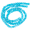Natural Quartz Beads Strands, Imitation Amazonite, Dyed, Faceted, Square, Deep Sky Blue, 8~9x7.5~8x6.5~7mm, Hole: 0.8mm, about 43~49pcs/strand, 14.76~14.96''(37.5~38cm)