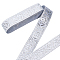 Ethnic Embroidery Polyester Flat Ribbons, Jacquard Ribbon, Floral Pattern, Silver, 1-1/4 inch(33mm), about 7.66 Yards(7m)/Bundle