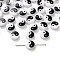 5Pcs Opaque Acrylic Beads, Flat Round with Yin-yang, White, 11x4mm, Hole: 1mm