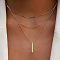Alloy 3 Layer Necklaces for Women, Golden, Rectangle, 15.35~17.72 inch(39~45cm)