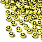 Opaque Craft Acrylic Beads, Flat Round with Smiling Face, Yellow, 7x3.5mm, Hole: 1.5mm, about 3637pcs/500g