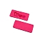 LOVE Imitation Leather Label for Purse Decor, Rectangle, Deep Pink, 35x15mm
