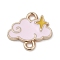 Alloy Enamel Star Cloud Connector Charms, Light Gold, Lavender, 10x11x1.2mm, Hole: 1.2mm