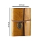 PU Leather Cover Binder Notebooks, Travel Journal, with String, Leaf Pendants & Kraft Paper, Rectangle, Peru, 145x110mm