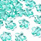 Transparent Acrylic Beads, Faceted, Flower, Turquoise, 18.5x18.5x5.5mm, Hole: 1.2mm, about 470pcs/500g