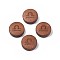 Laser Engraved Wood Beads, Flat Round with 12 Constellations, Dyed, Camel, Libra, 12x4mm, Hole: 1.6mm