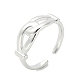 Double Knot Brass Open Cuff Ring for Women&nbsp;RJEW-A040-05P-1
