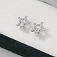 Brass Clear Cubic Zirconia Stud Earrings&nbsp;EJEW-Q014-13P-1