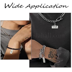 DIY Inspirational Word Tibetan Style Alloy Pendants Keychain Making Kits&nbsp;DIY-YW0008-81