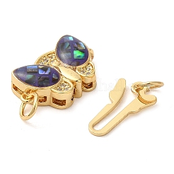 Brass Micro Pave Clear Cubic Zirconia Box Clasps&nbsp;KK-K385-096G