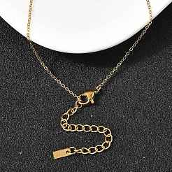 304 Stainless Steel Rectangle with 11:11 Pendant Necklaces for Women&nbsp;NJEW-Z091-16G-02