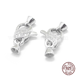 Rhodium Plated 925 Sterling Silver Lobster Claw Clasps&nbsp;STER-L055-063P