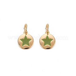 Brass Enamel Charms&nbsp;KK-S356-671G-NF