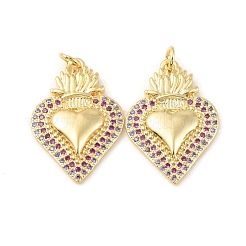 Rack Plating Brass Micro Pave Cubic Zirconia Pendants&nbsp;X-KK-C021-11G