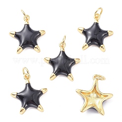 Brass Enamel Pendants&nbsp;KK-P204-13G