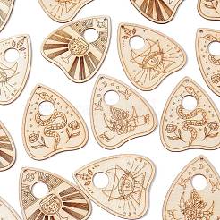 40Pcs 4 Styles Unfinished Wood Planchettes&nbsp;WOOD-CJ0001-76