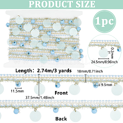 1 Skein Polyester Thread & Plastic Pendants Beaded Trim Ribbon&nbsp;OCOR-PH0007-75A
