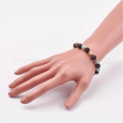 Natural Amazonite & Lava Rock Stretch Bracelets&nbsp;BJEW-JB03071-05