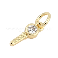 Brass Micro Pave Clear Cubic Zirconia Charms&nbsp;KK-G522-02G