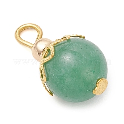 6Pcs 6 Styles Natural Black Onyx & Carnelian & Tiger Eye & Green Aventurine & White Jade Round Pendants&nbsp;PALLOY-JF04230