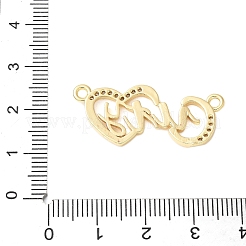Brass Micro Pave Clear Cubic Zirconia Links&nbsp;KK-D357-03H-G