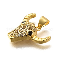Rack Plating Brass Micro Pave Cubic Zirconia Pendants&nbsp;KK-L226-054G-01