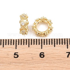 Brass Micro Pave Cubic Zirconia European Beads&nbsp;KK-K297-50KCG