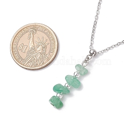10Pcs 10 Styles Mixed Stone Chip Beaded Pendant 304 Stainless Steel Cable Chain Necklaces&nbsp;NJEW-JN05263