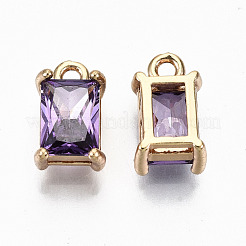 Brass Glass Rhinestone Pendants&nbsp;GLAA-S179-21B-RS