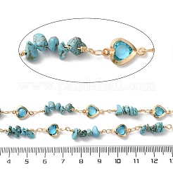 Handmade Brass Glass Square Link Chains&nbsp;CHC-F019-11G-04