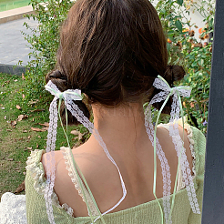 10Pcs 5 Colors  Polyester Resin Bowknot Hair Clips&nbsp;PHAR-CN0001-05