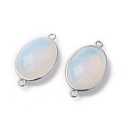 Platinum Tone Brass Opalite Links connectors&nbsp;G-F339-B13