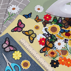45Pcs Butterfly & Flower Computerized Embroidery Cloth Iron on/Sew on Patches&nbsp;PATC-MA0001-57