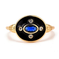 Real 18K Gold Plated Brass Cubic Zirconia Cuff Ring&nbsp;RJEW-C014-02