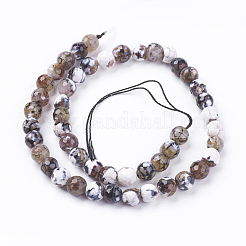 Natural Fire Crackle Agate Beads Strands&nbsp;G-L084-8mm-17