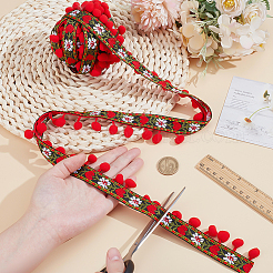 5 Yards Polyester Pom Pom Ball Tassel Lace Ribbon&nbsp;OCOR-PH0007-51