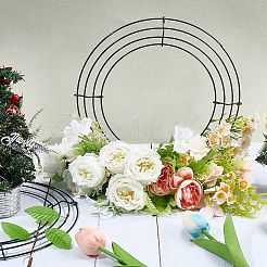 2Pcs Round Iron Wreath Frames&nbsp;AJEW-SP0002-94