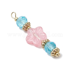 20Pcs Glass Flower Pendants&nbsp;PALLOY-JF03142