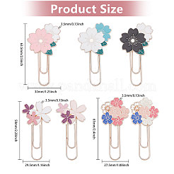 7 Pcs 7 Style Rose Gold Tone Zinc Alloy Enamel Bookmarks&nbsp;AJEW-GL0001-88