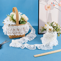 Polyester Lace Ribbon&nbsp;OCOR-WH0111-178B