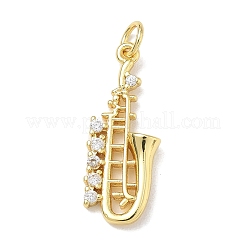 Brass Micro Pave Clear Cubic Zirconia Pendants&nbsp;KK-D289-01G-15