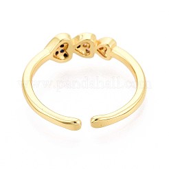 Brass Micro Pave Cubic Zirconia Cuff Rings for Women&nbsp;KK-T071-61G