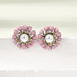 Brass Enamel Stud Earrings&nbsp;KK-CBA8324-27P-01